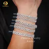 hot sale fine jewelry lab diamond s925 sterling silver rhodium plated moissanite bracelet men cuban link bracelet