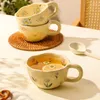 Mugs INS Hand-kneading Irregular Ceramic Cup Coffee Milk Tea Korean Style Oatmeal Breakfast Kitchen Mug Couple's Cups