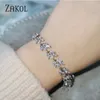 Zakol Classic Fef Fefase Cubic Zirconia Legato Braccialetti Lumo CZ Shiny Shiny Bracciale Bracciale Brivelle da sposa BP2173 240423