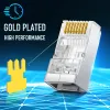 MICE HOOLNX RJ45 Connecteur Cat6A Cat6 Passe à travers les plugs modulaires STP STP PLIGNE DE NOSIFIQUE END LET ETTERNET GOLD 50U GOLD PLADET POUR LAN