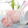 Diy Pink Blue Hydro Jelly Cosmetic Facial Mixing Bowl Set with Spoon and Spatula Plastic Mixing Bowls