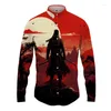 Men's Casual Shirts Japanese Samurai 3D Printed Lapel Shirt ManWomen Fashion Long Sleeves Button Tops Oversized Unisex Clothing