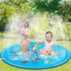 100150200cm Summer Pet Inflatable Swimming Pool Foldable Spray Mat Dogs Kids Outdoor Interactive Fountain Toys y240424