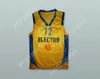 Nom nay personnalisé Mens Youth / Kids Maccabi Elektra Tel Aviv Israel 12 Gold Basketball Jersey Top cousé S-6XL