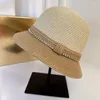Berets 202404-2508644 Ins Chic Summer Irregular Brim Drill Chain Grass Grace Hepburn Sunscreen Lady Bucket Cap Women Leisure Hat