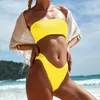 Swimwear pour femmes Push up Brésilien Bikini Bikini Beachwear Femmes Flat Chesth Setwears Tankinis 2024
