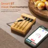 98FT BBQ BT Smart Wireless Meat Thermometer APP Control 4 Probes for Grilling and Smoking IPX7 Waterproof Type-C Rechargeable 240415