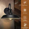 Wandlampe 1 PC-Outdoor Schweineschale Retro Industrial Schwarz für Veranda Eingangspassage Garage montiert