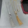 Collier de léopard de bijoux de luxe pour femmes Collier de glands en cristal Collier charmant