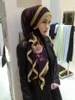 ABBIGLIAMI ETNICI Musulmani Stamping Flower Silk Cape Chiffon sciarpa islamica hijab Shawls Shayla