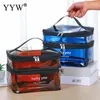 Cosmetische tassen mode PVC transparante opslag handtas dubbele laag waterdichte rits zipper vrouwen vierkante reis inzet toiletmake -uptas