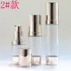 Opslagflessen 15 ml 30 ml 50 ml Paal Gold Airless Bottle Travel Cosmetische potten Plastic Emulsie Navulbaar Kleine HUNPEREN 100 PCS/Lot