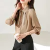 Blusas femininas blush elegante camisa branca moda feminina BLUSAS MUJER DE MODA OL TOPS TOPS CASUAL DAS CASUAL CHANHAS DE MANGA LONGA E