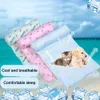 Dog Bed Mat Summer Cooling Pad Pet Sleeping With Pillow Dogs Cats Ice Silk Filt Madrass 240424