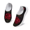 Chaussures décontractées gradient imprimé rouge rose dames chaussures en maille durable netteur non glissée baskets résistantes à la saleté rond rond randonnée