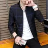 Summer Men Jacket Coat Korean Fashion Thin Section Printed Plaid Baseball Uniform Youth Boutique Clothing Simple Style 240418