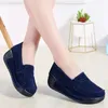 Kleiderschuhe Herbst Frauen Flatplattform Slipper Damen Wildleder Leder Hollow Casual Slip auf Flats Moccasins Creepers