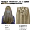 Przedłużenia remy klip w przedłużanie włosów Balayage Ombre Blond czarna Niewidzialne proste ludzkie przedłużenia włosów z klipsami 1424 cali 120g