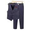 Traccetti da uomo Business Casual Trendy Slim gilet pantaloni singoli pezzi/secondo pezzo set di pendolarismo a strisce estetica a strisce