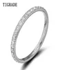 TIGRADE 2mm Women Ring Cubic Zirconia Anniversary Wedding Engagement Band Size 4 to 13 bagues pour femme 2107012904564