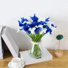 Decoratieve bloemen 20 stks kunstmatige calla lely voor doe -het -zelf bruids bruidsboeket centerpieces Home Decor (blauw en wit)