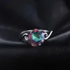 Bands Anneaux Jewelry Palace Flower Natural Rainbow Mysterious Quartz 925 Sterling Silver Ring Womens Exquis Bijoux Q240427