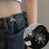 Broches herbruikbare mode adjuable spider web taille vlinder buckle voor broek en rok geen naaien vereist metalen jeans knop