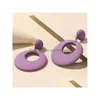 Boucles d'oreilles en pendaison en résine en acrylique pour femmes à la mode longue géométrique rond suspendu glilles oreilles de voyage