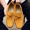 Casual Shoes Men Loafers Soft Moccasins Man High Quality Mens Slip On Suede Genuine Leather Walking Big Size 38-49