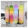 Bildschirme Raumteiler Colorf Partition Eisen Edelstahl Sn Luxuriöses Büro Ess lebender Regenbogen Drop Lieferung Hausgarten Deco DHLBP