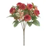 Fleurs décoratives Branches de roses élégantes artificielles sans entretien pour décoration de fête de mariage à la maison 6 Faux de tête