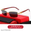 Top Level Original Cartere Designer Sonnenbrille Neue Halbrahmen Originalholz Bein Sonnenbrille Herren Box Mode Sonnenbrille Damen Holzgläser mit 1: 1 Real Logo