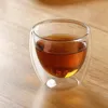 Tazas de vidrio de aislamiento de 5 tamaños aislados de dos tamaños Tazas de café de café espresso transparente Taza de cerveza hecha a mano Milk Glass Whisky Cups Drinkware 240424