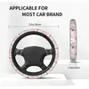 Steering Wheel Covers Pink Flower Car Cover 37-38 Soft Floral Fashion Auto Decoration Accessories