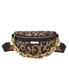 Resväskor Toub09 kvinnors väska 2024 Leisure Simple Leopard Ring Print Cross Body midja modet trendkedja en