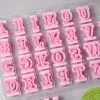 Moulds 26pcs/set Alphabet Cake Molds Cakes Sugar Paste Letter Cookies Cutter Words Press Stamp Baking Embossing Mould for Home DIY Cake