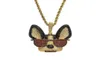 Brass CZ Large Witty dog with glasses Pendants Iced Out Hip Hop Necklace For Men And Women Party Jewelry Gift CN13716592766