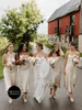 Шампанское атласное платье подружки невесты 2024 Новое ежедневное носимое лето плюс шелк шелк
