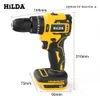 HILDA 21V Cordless Drill Electric Screwdriver Mini Wireless Power Tools utan batterigränssnitt Gul 240407