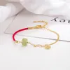 Bracelets de liaison ventfille gold couleur hetian jade pour femmes fille asymétrie corde rouge épissant la goutte cadeau d'anniversaire vintag