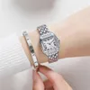 2024 Luxury Womens Fashion Square Watches Gold Eloy Strap Ladies Quartz Arm Wristwatches Kvaliteter Kvinnlig Roman Scale Clock 240426