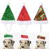 Appareils pour chiens Pet Santa Hat Costume de Noël Costume pour chats chiens de chiens Festival Part des paillettes Sequins Capre-tête Bandage accessoire