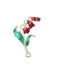 Charms sino de pingentes em forma de orquídea elegante flor multicolor para jóias que produzem mulheres de colar de diy 3x2cm 5pc