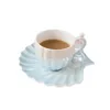 Tazze YWDL 240 ml di tazza di caffè con salsa in ceramica tazza di caffè per la colazione tazza di acqua per ragazze regalo di compleanno guscio di perle j240428