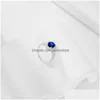 Полоса кольца 7x9 мм синий для женщин 925 стерлинговый дизайнерский дизайнерский сапфировый бриллиант женщина 5A Циркония