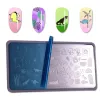 Konst BeautyBigbang Söt dinosaurie Nagel Stamping Plate Djur Mönster Nagelkonst Bildmall Utskrift Stencils Manicure Tools Tools