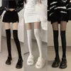 Sexiga strumpor Sexig underkläder Splicing Pantyhose Fake Long Socks High Socks Black and White Coloured Silk Japan JK Girls Socks Womens Q240427