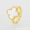 Merk sieraden originele van klaver ring klassiek geplateerd 18k natuurlijk witte fritillaria rode agaat