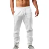 Men's Pants Men Chino Cargo Fashion Cotton Linen Casual Trousers Flat Front Summer Wicking Breathable Big Tall