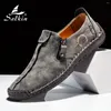 Casual schoenen Leather Men Zapatos Brand Loafers Moccasins Ademende slip op Driving Plus Maat 39-48 Drop